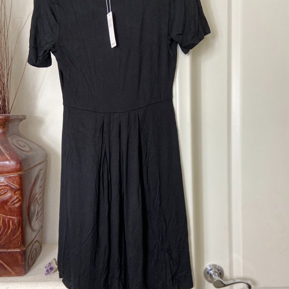 NWT DouBCQ Black T-Shirt Swing Flowy with Pockets Casual Dress Small - Picture 7 of 12